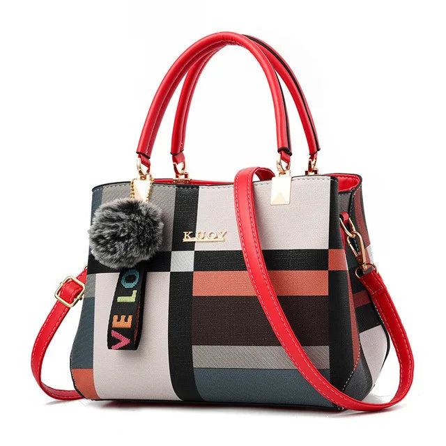 Bolso De Hombro De Lujo Con Estampado De Cuadros