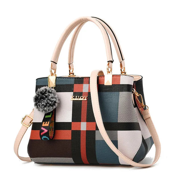 Bolso De Hombro De Lujo Con Estampado De Cuadros