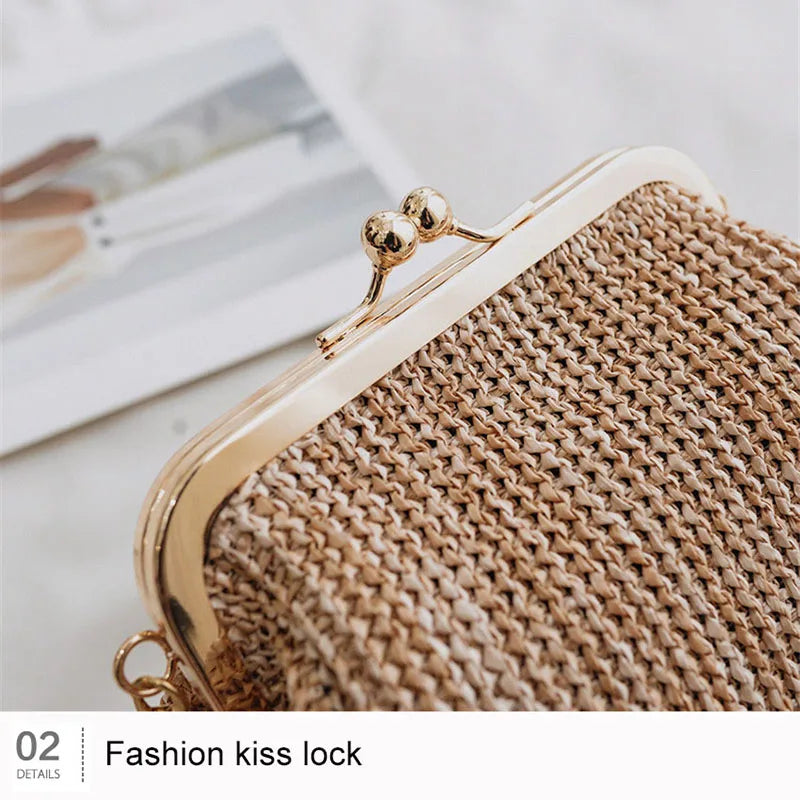Bolso Boho De Paja Para Mujer