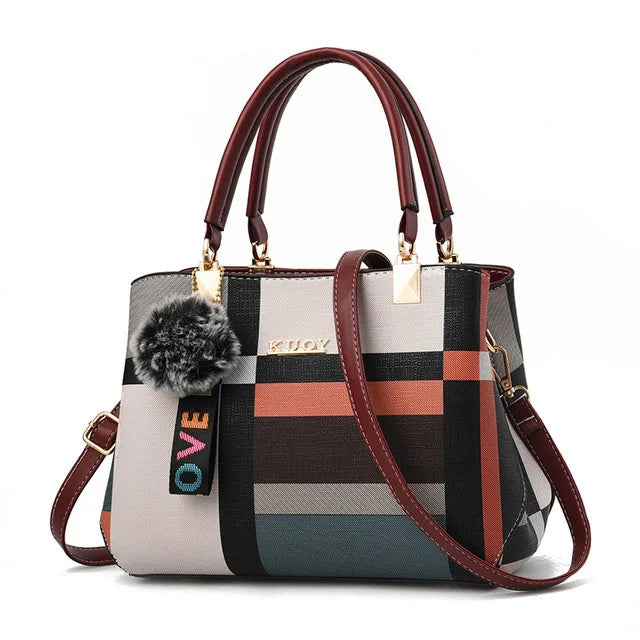 Bolso De Hombro De Lujo Con Estampado De Cuadros