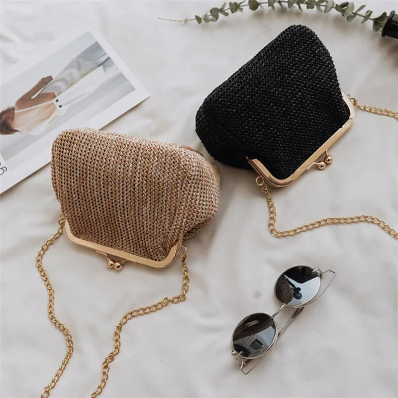 Bolso Boho De Paja Para Mujer