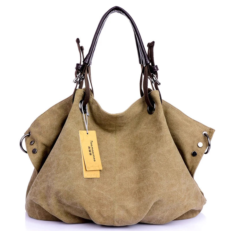 Bolso Mensajero De Lona Para Mujer