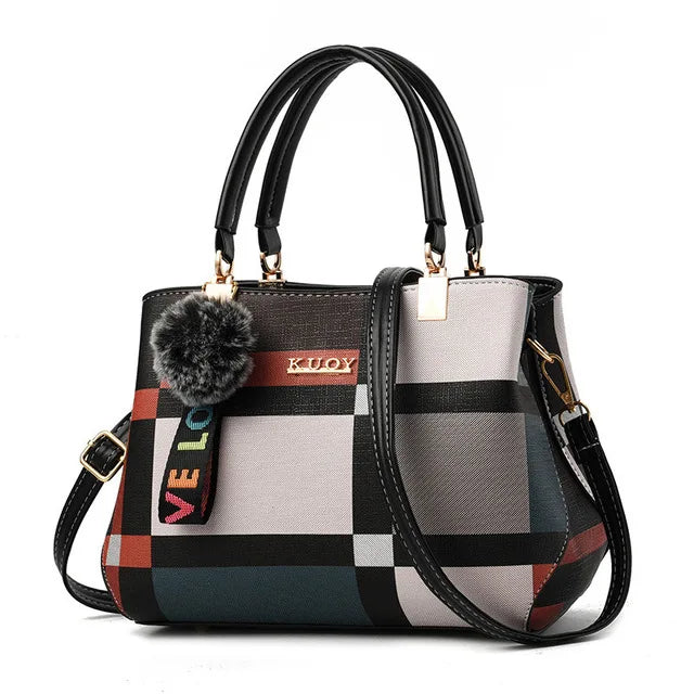 Bolso De Hombro De Lujo Con Estampado De Cuadros