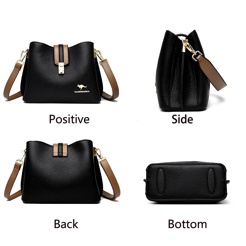 Bolso De Cuero Genuino Para Mujer