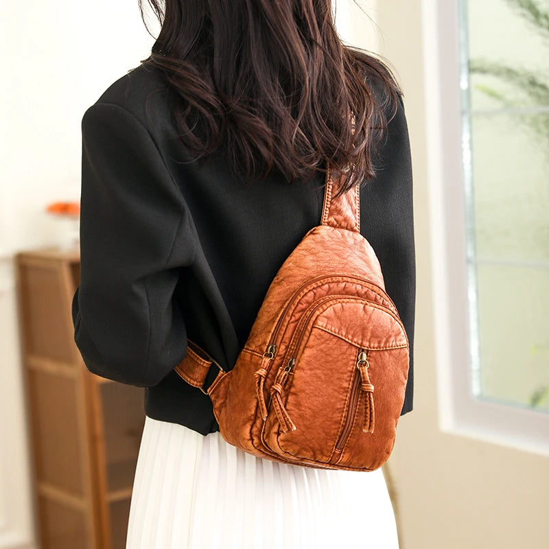 Bolso Pectoral De Cuero PU Para Mujer