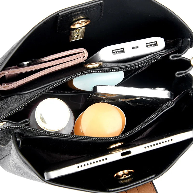 Bolso De Cuero Genuino Para Mujer