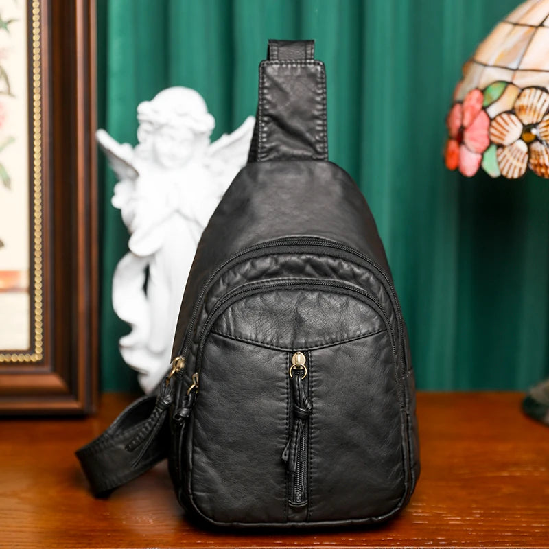 Bolso Pectoral De Cuero PU Para Mujer