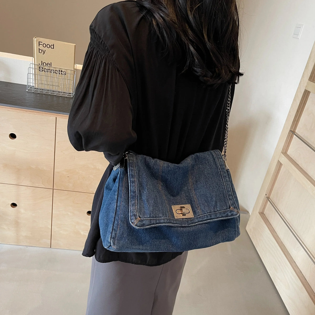 Bolso De Tela Vaquera Para Mujer