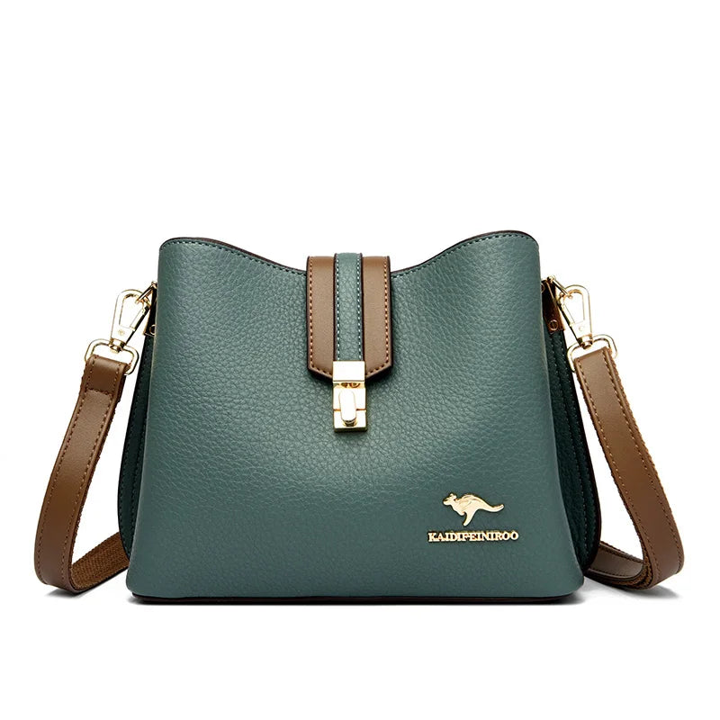 Bolso De Cuero Genuino Para Mujer