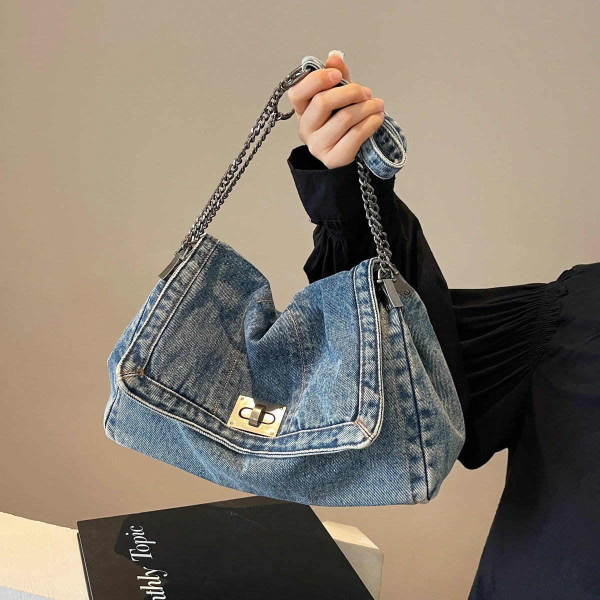 Bolso De Tela Vaquera Para Mujer