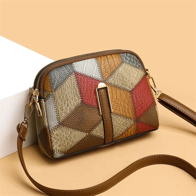 Bolso De Hombro De Lujo Con Estampado De Cuadros