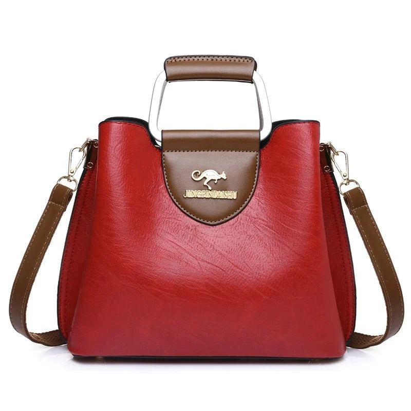 Bolso Tote Vintage Con Múltiples Bolsillos Para Mujer