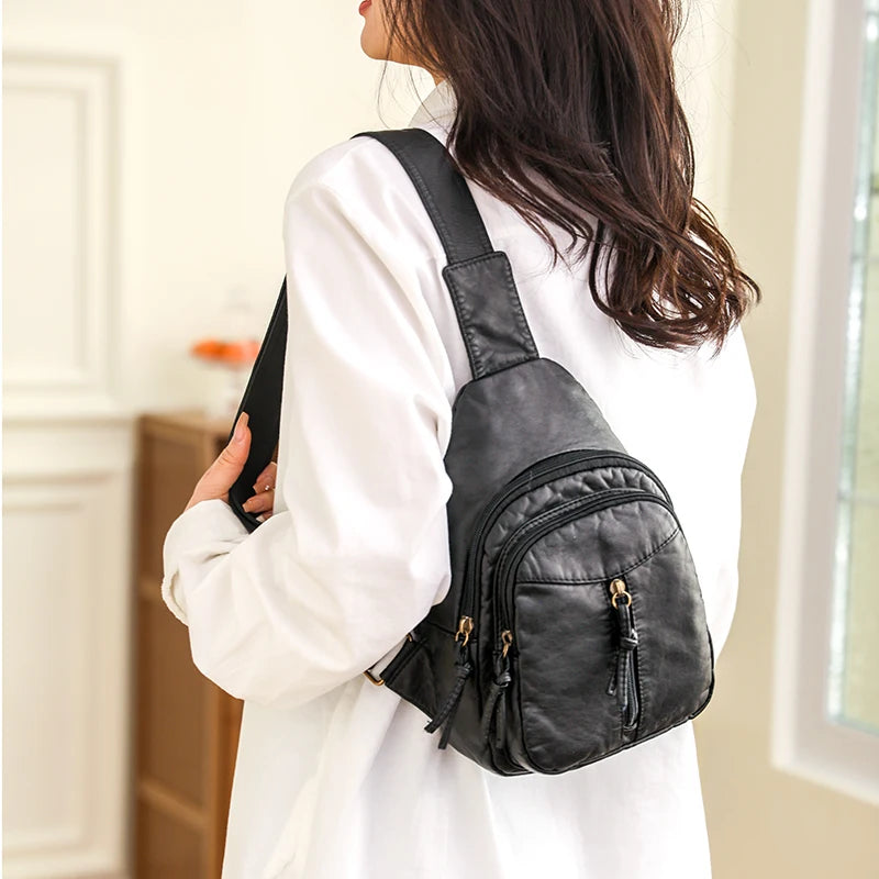Bolso Pectoral De Cuero PU Para Mujer