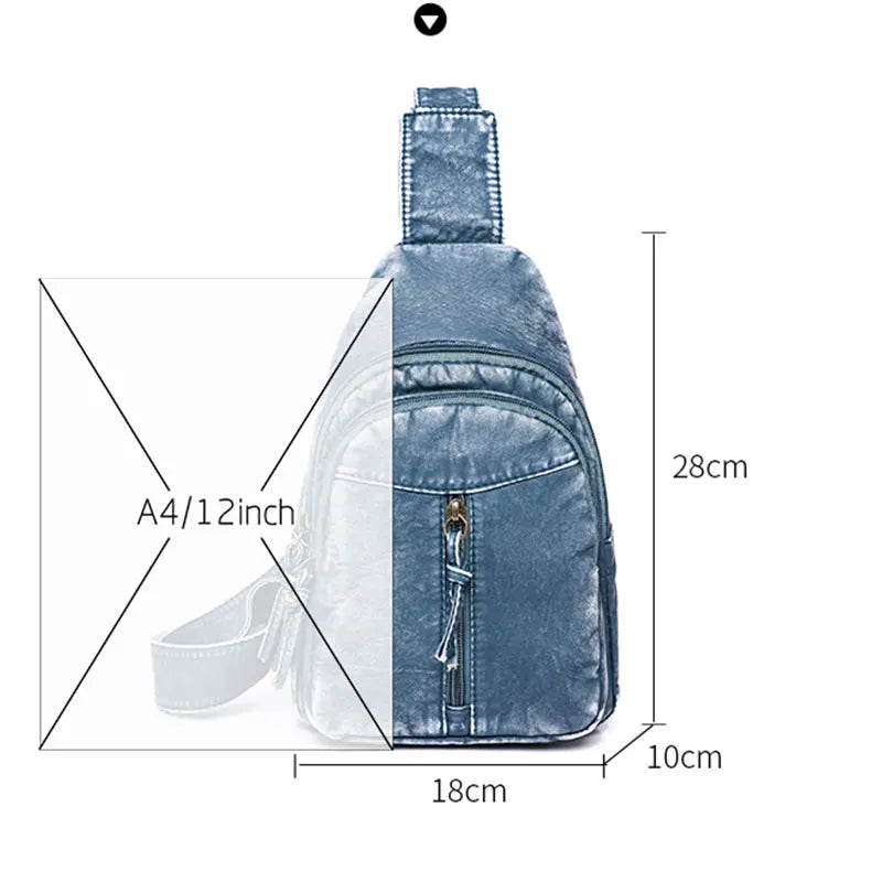 Bolso Pectoral De Cuero PU Para Mujer