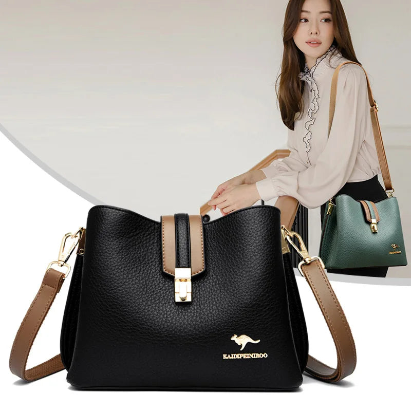 Bolso De Cuero Genuino Para Mujer