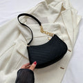 Mini Bolso de Hombro para Mujer – Bolso de Fieltro Elegante con Diseño Sofisticado, Estilo Media Luna y Tipo Silla de Montar – Colección 2025