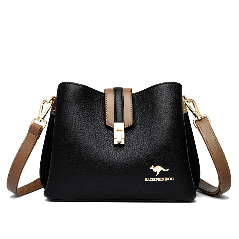 Bolso De Cuero Genuino Para Mujer