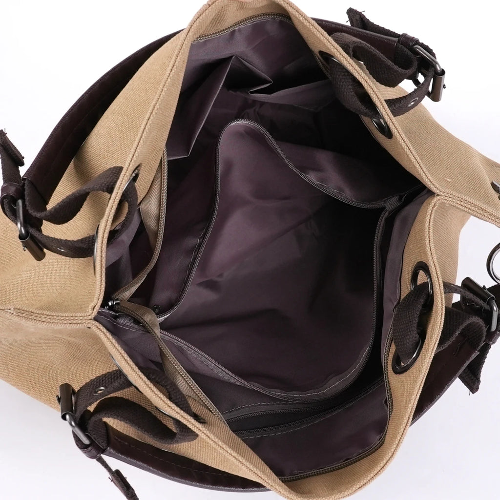 Bolso Mensajero De Lona Para Mujer