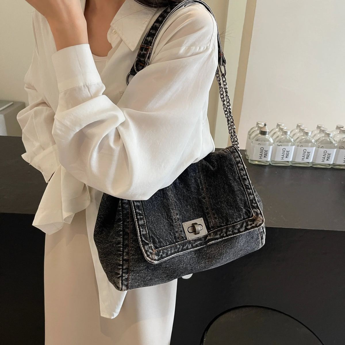 Bolso De Tela Vaquera Para Mujer