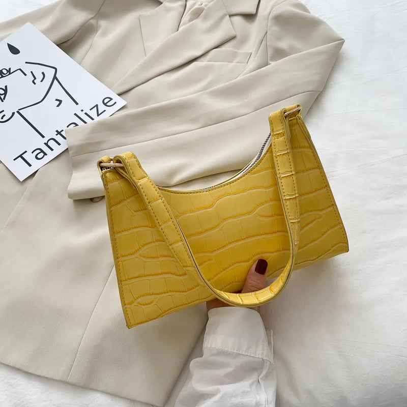 Bolso Pequeño Retro Con Estampado De Cocodrilo
