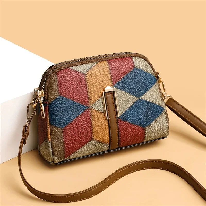 Bolso De Hombro De Lujo Con Estampado De Cuadros
