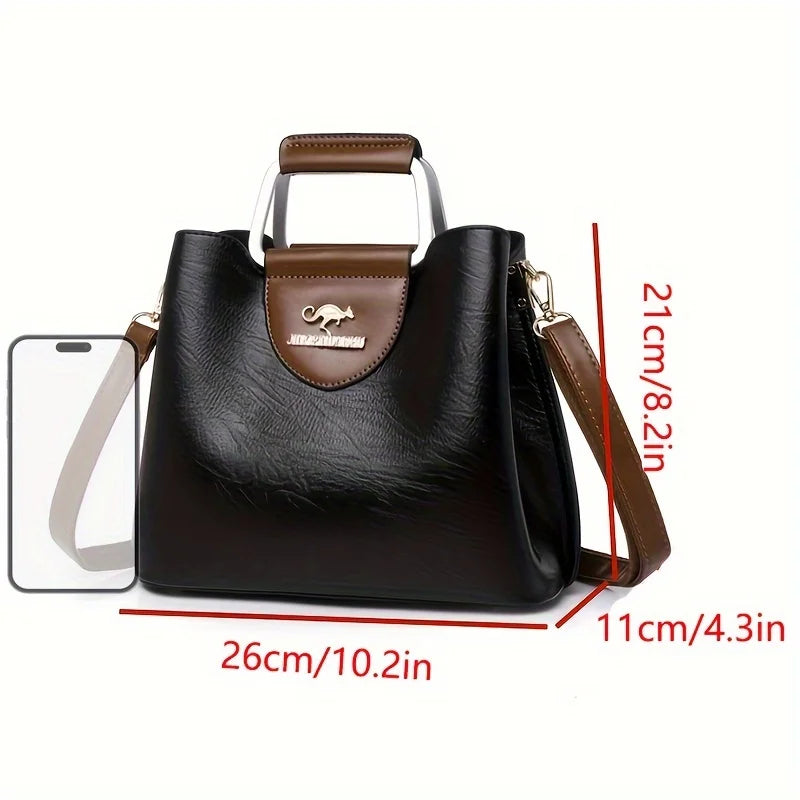 Bolso Tote Vintage Con Múltiples Bolsillos Para Mujer