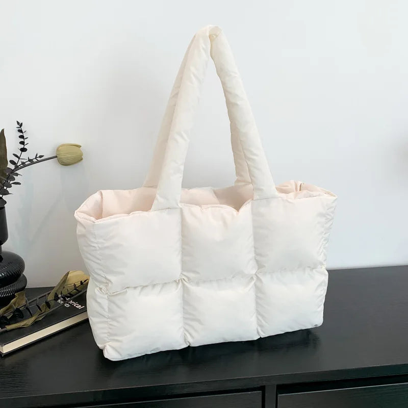 Bolso Tote Acolchado De Cuadros Para Mujer