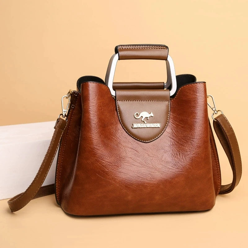 Bolso Tote Vintage Con Múltiples Bolsillos Para Mujer