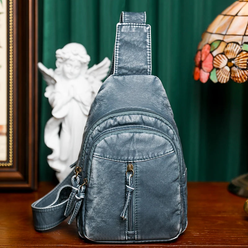 Bolso Pectoral De Cuero PU Para Mujer