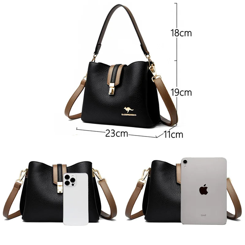 Bolso De Cuero Genuino Para Mujer