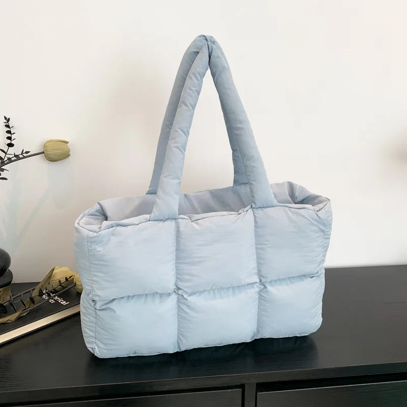 Bolso Tote Acolchado De Cuadros Para Mujer