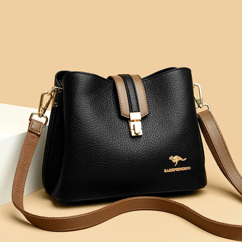 Bolso De Cuero Genuino Para Mujer