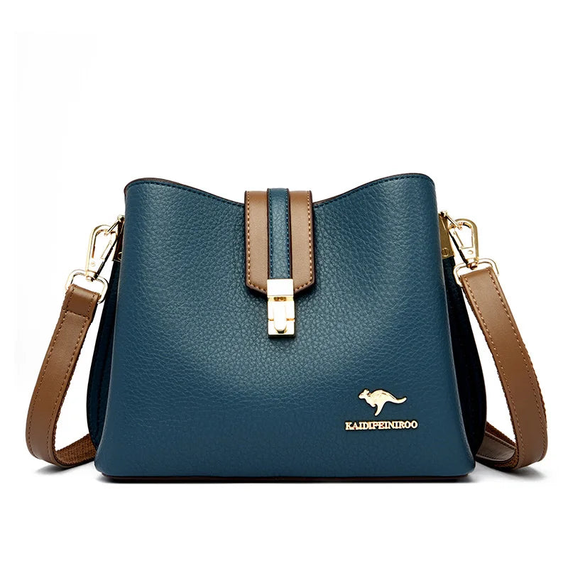 Bolso De Cuero Genuino Para Mujer