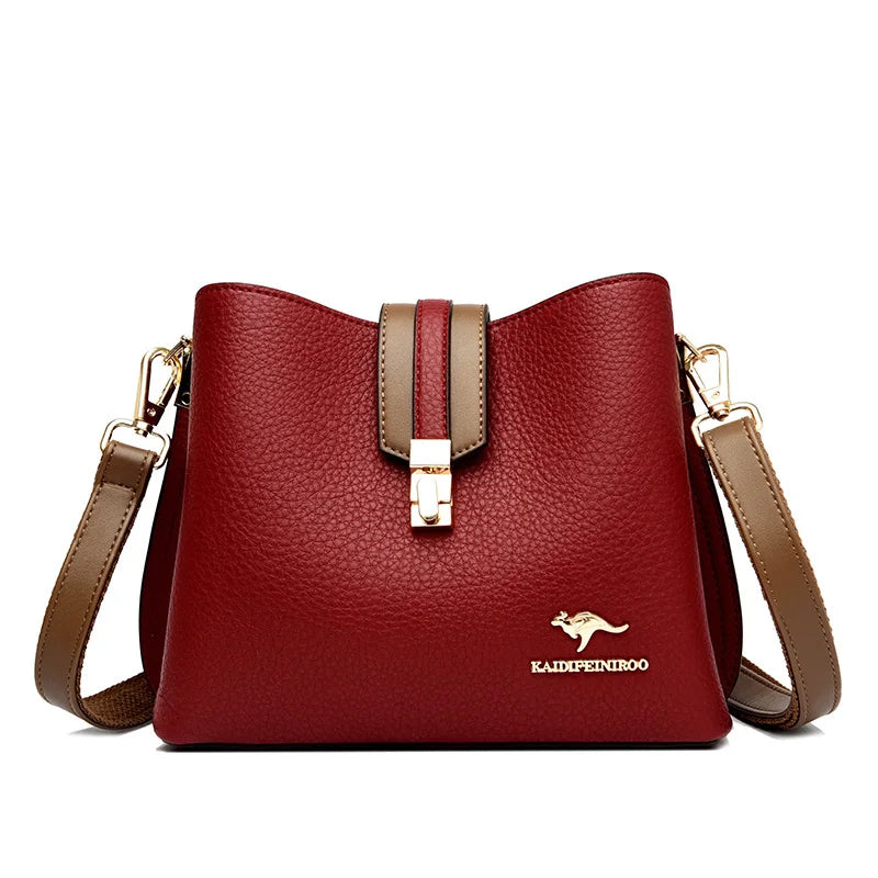 Bolso De Cuero Genuino Para Mujer