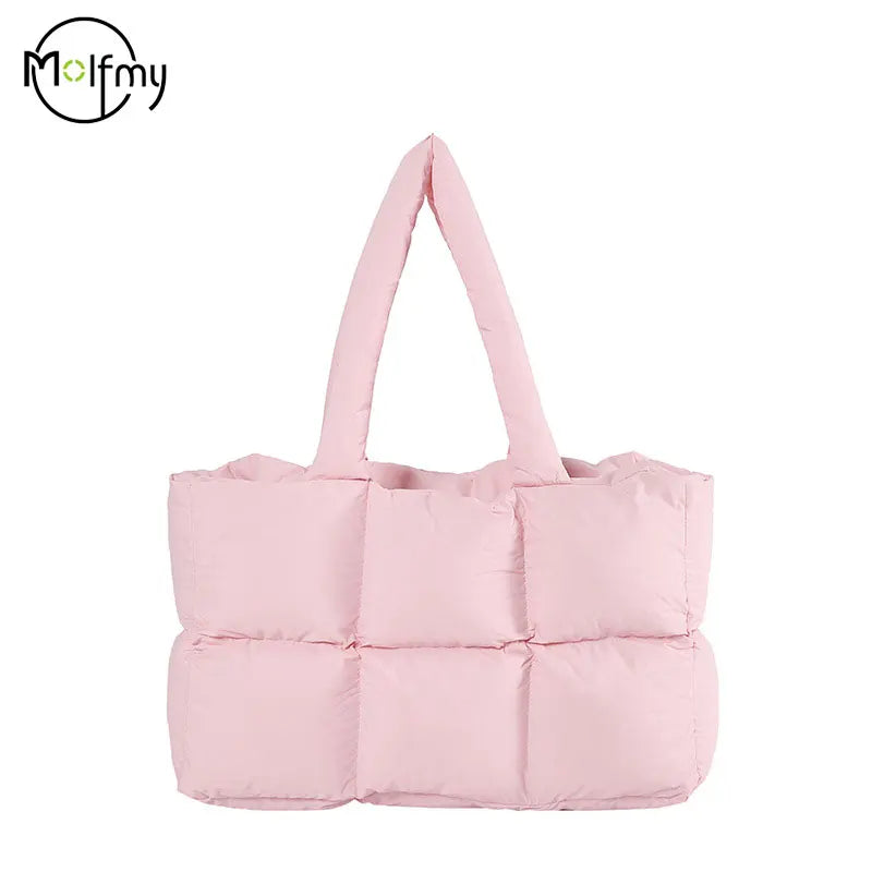 Bolso Tote Acolchado De Cuadros Para Mujer