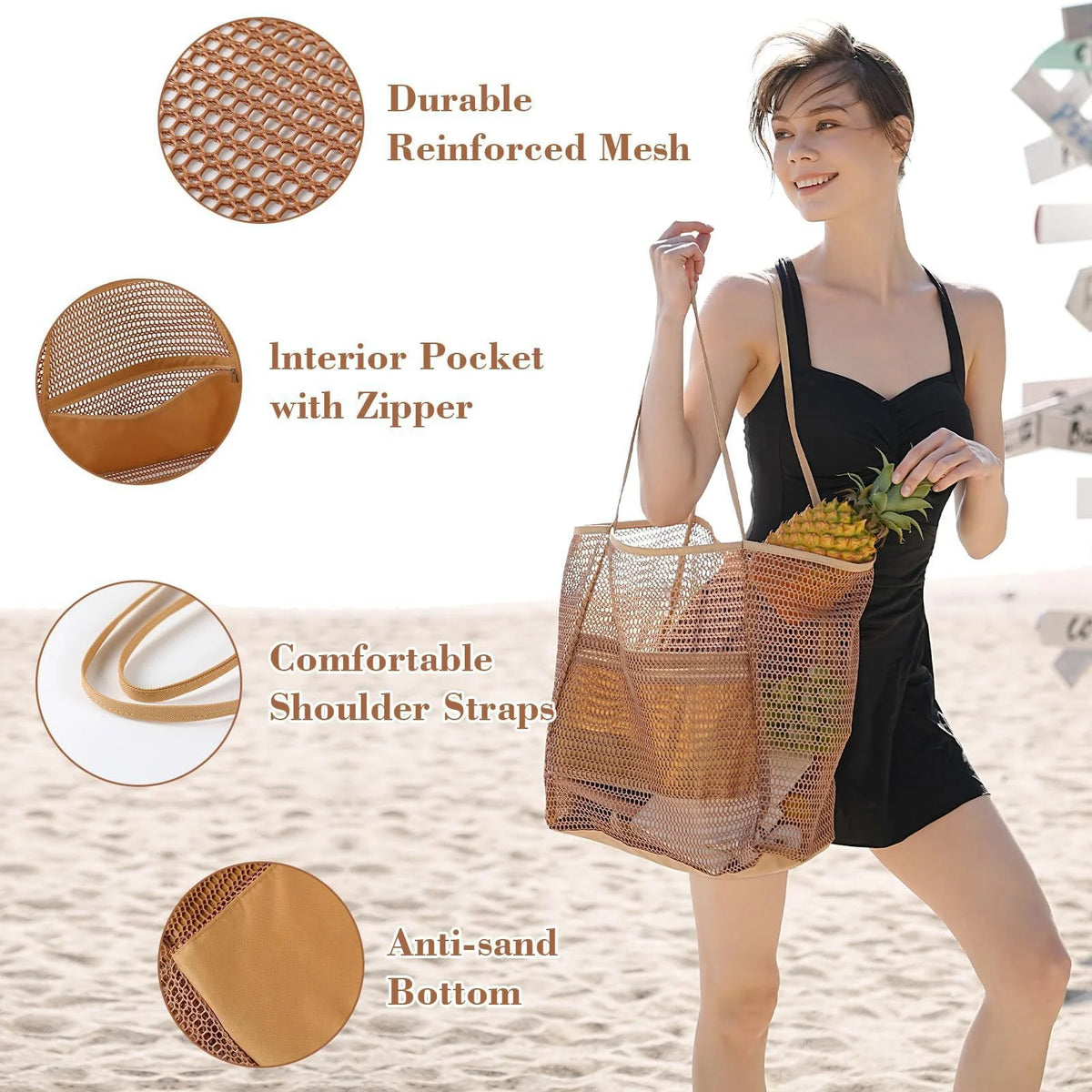 Bolsa Tote De Playa Grande Para Mujer