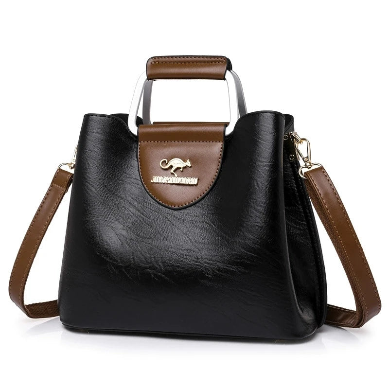 Bolso Tote Vintage Con Múltiples Bolsillos Para Mujer