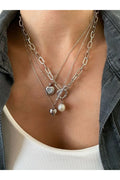Conjunto De 3 Collares En Capas Ajustables Color Plateado Para Mujer