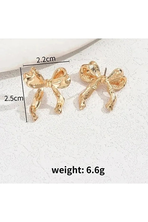 Pendientes Colgantes Con Lazo Dorado Para Mujer, Joyería Delicada Y Elegante