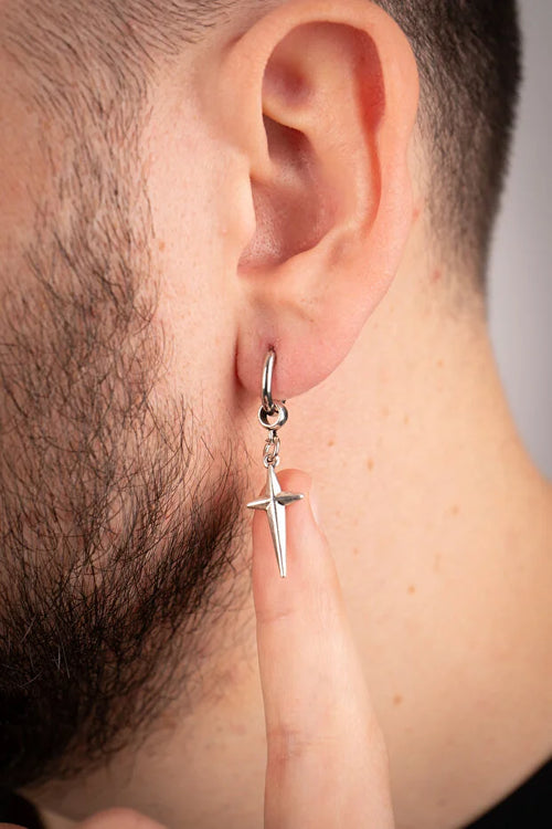 Pendientes De Aro De Acero Inoxidable Para Hombre, Diseño Moderno Y Resistente