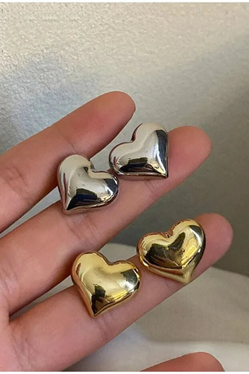 Pendientes De Corazón De Plata Para Mujer, Joyería Minimalista Y Elegante Para Cada Día