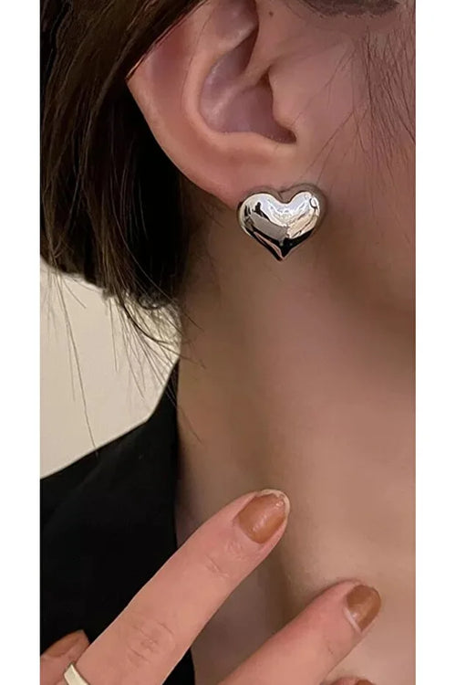 Pendientes De Corazón De Plata Para Mujer, Joyería Minimalista Y Elegante Para Cada Día