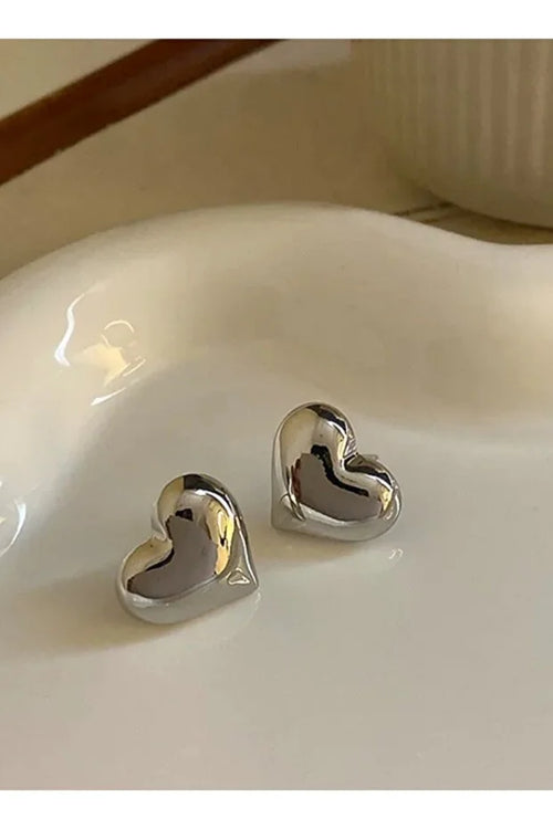 Pendientes De Corazón De Plata Para Mujer, Joyería Minimalista Y Elegante Para Cada Día